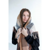 Велика коричнева кашемірова хустка косинка в клітину CASHMERE
